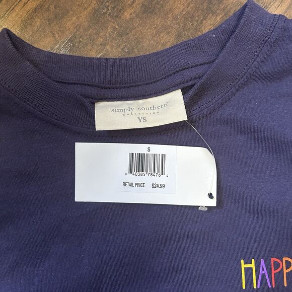 NWT Simply Southern Happy Everything Fall Holiday Long Sleeve TShirt Youth Small - Picture 2 of 8